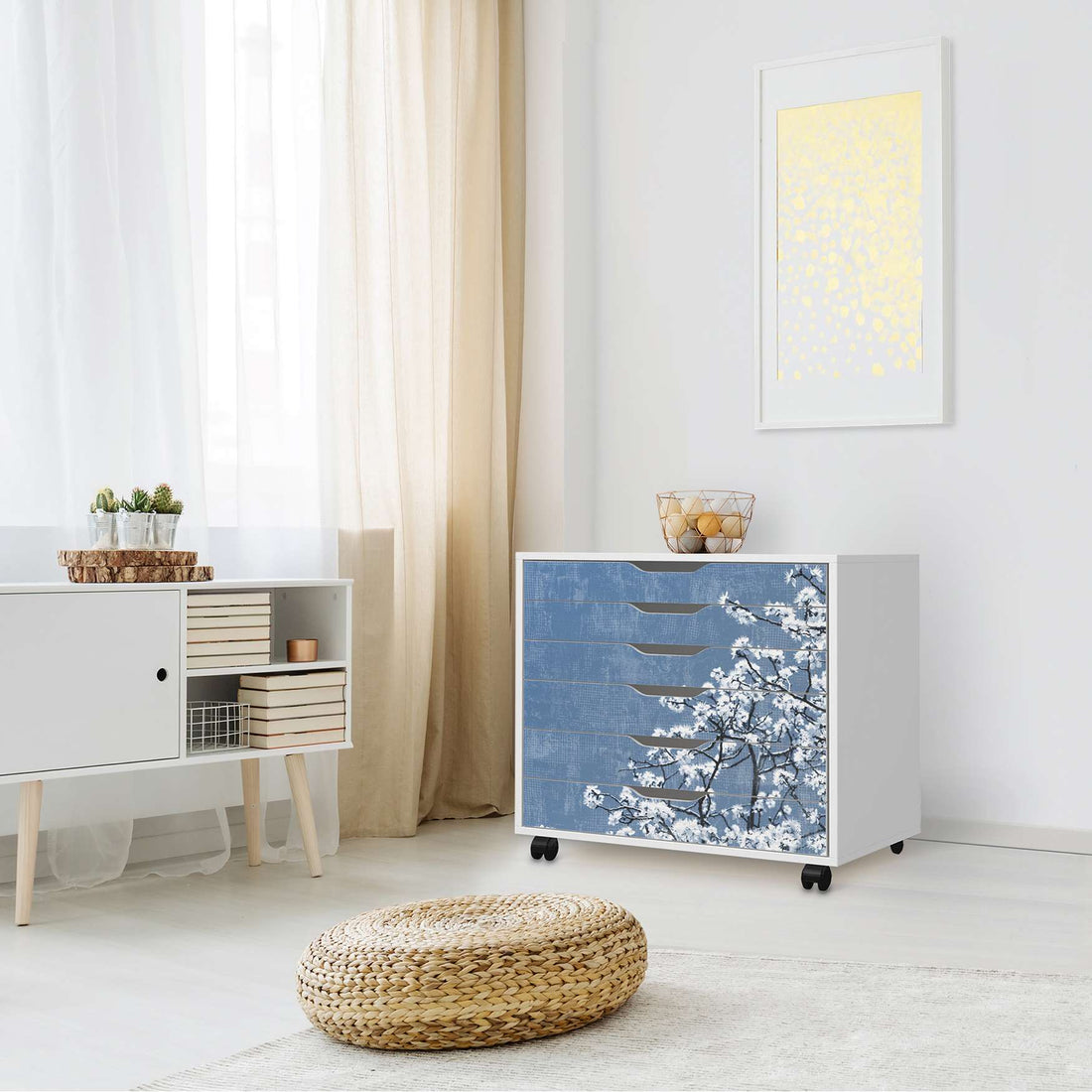 Möbelfolie Spring Tree - IKEA Alex Rollcontainer 6 Schubladen - Wohnzimmer