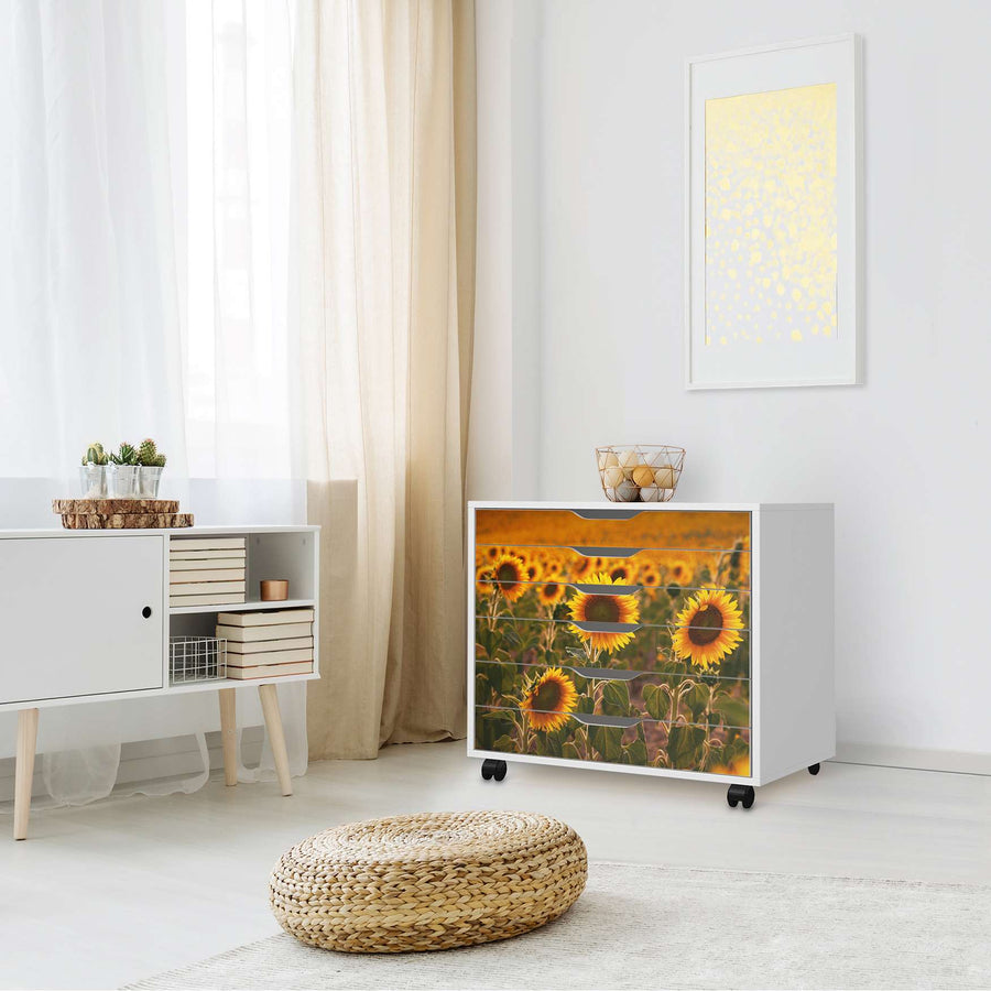 Möbelfolie Sunflowers - IKEA Alex Rollcontainer 6 Schubladen - Wohnzimmer