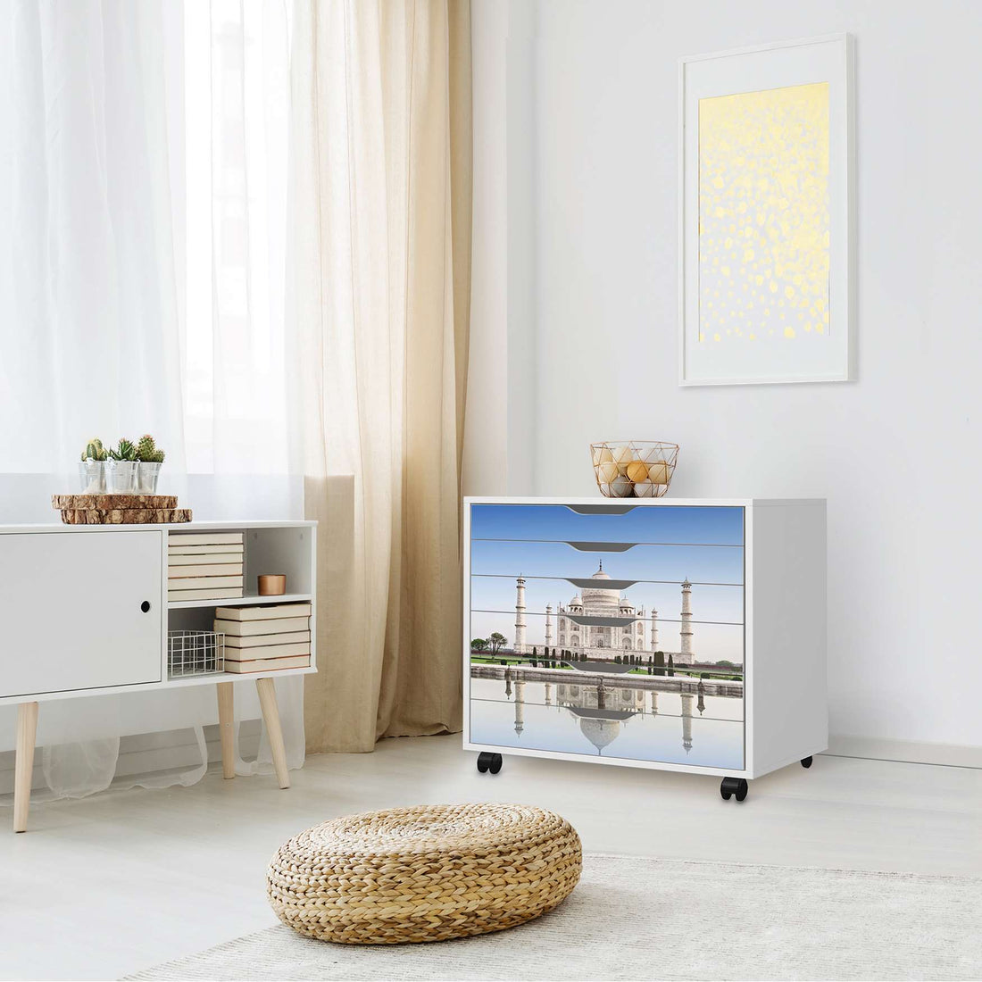 Möbelfolie Taj Mahal - IKEA Alex Rollcontainer 6 Schubladen - Wohnzimmer