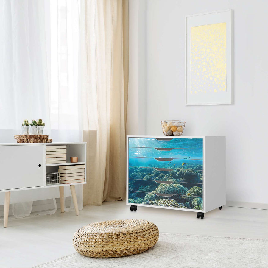 Möbelfolie Underwater World - IKEA Alex Rollcontainer 6 Schubladen - Wohnzimmer