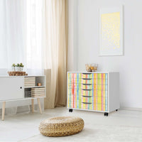 Möbelfolie Watercolor Stripes - IKEA Alex Rollcontainer 6 Schubladen - Wohnzimmer