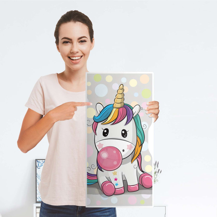 Möbelfolie Rainbow das Einhorn - IKEA Alex Schrank - Folie