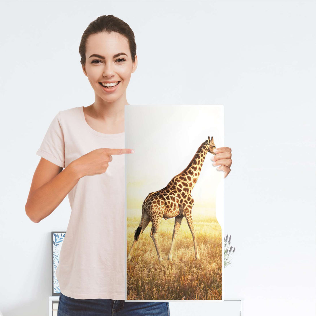 Möbelfolie Savanna Giraffe - IKEA Alex Schrank - Folie