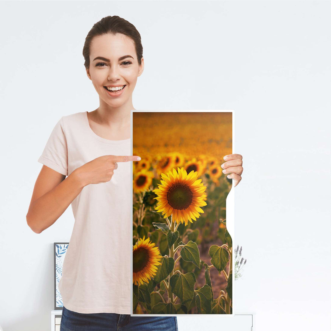 Möbelfolie Sunflowers - IKEA Alex Schrank - Folie