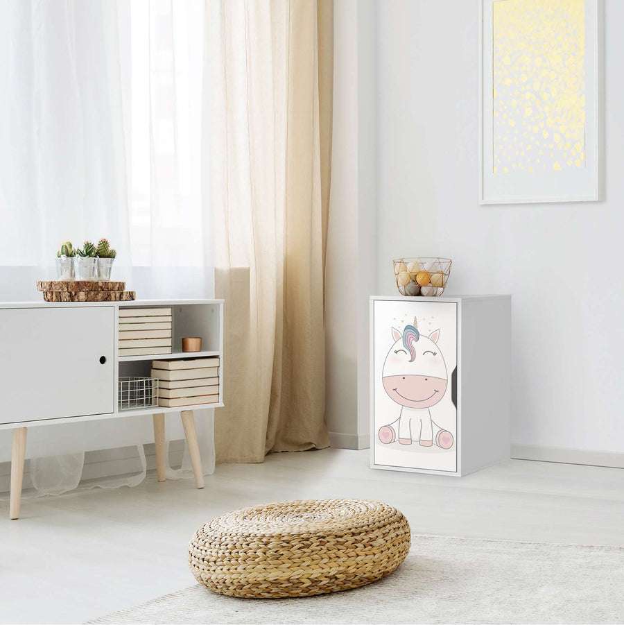 Möbelfolie Baby Unicorn - IKEA Alex Schrank - Kinderzimmer