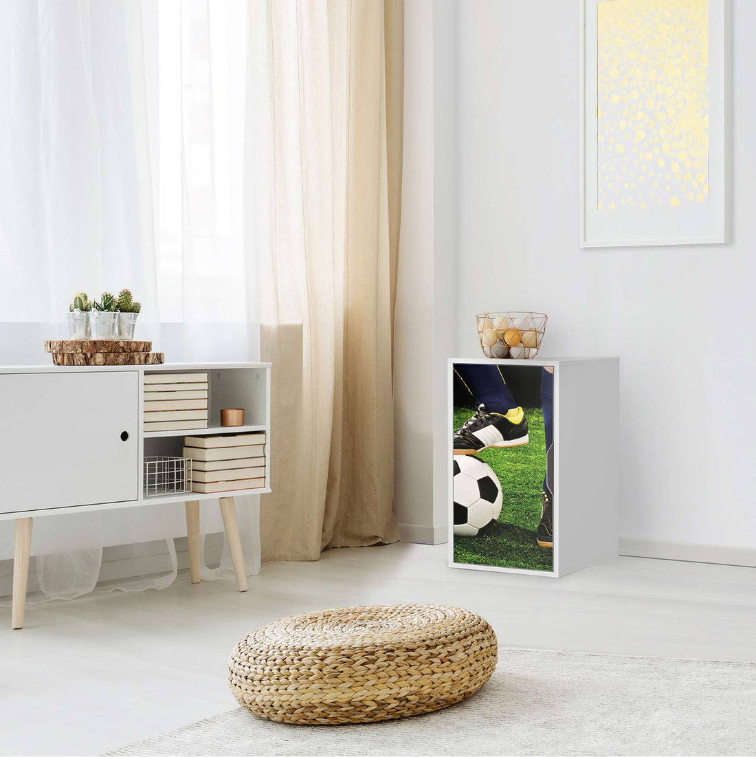 Möbelfolie Fussballstar - IKEA Alex Schrank - Kinderzimmer