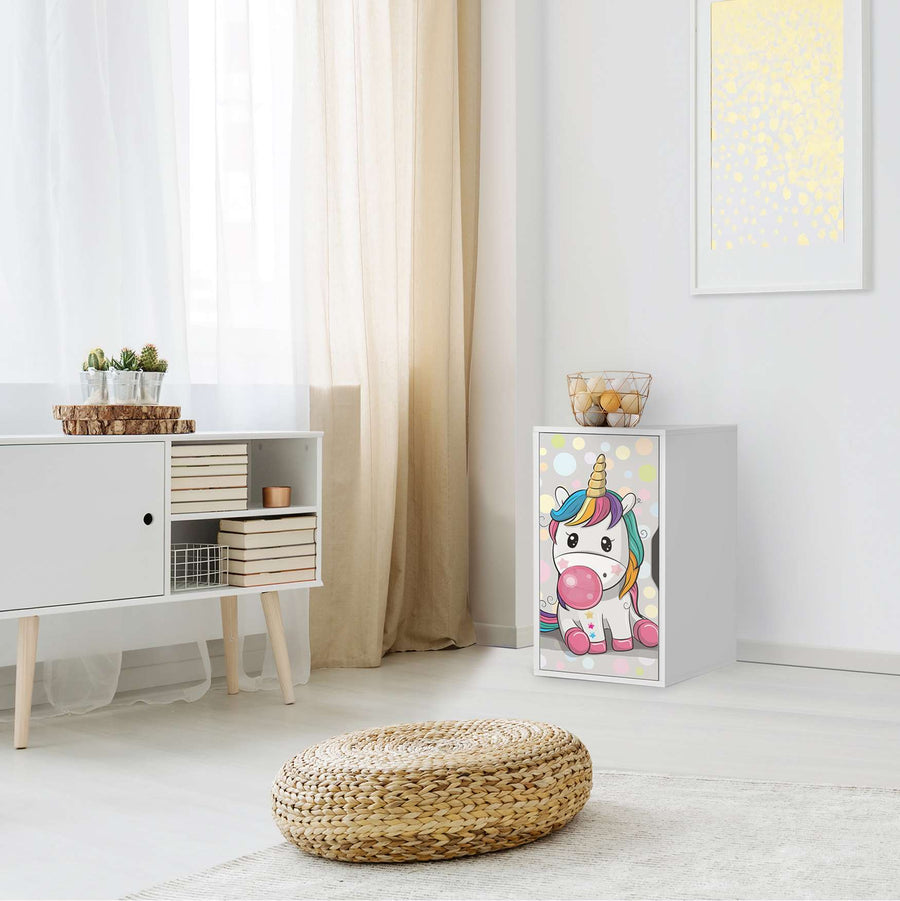 Möbelfolie Rainbow das Einhorn - IKEA Alex Schrank - Kinderzimmer