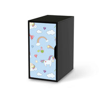 Möbelfolie Rainbow Unicorn - IKEA Alex Schrank - schwarz