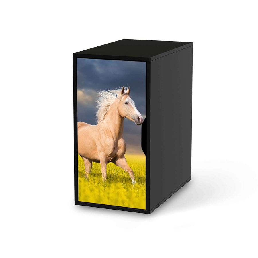 Möbelfolie Wildpferd - IKEA Alex Schrank - schwarz