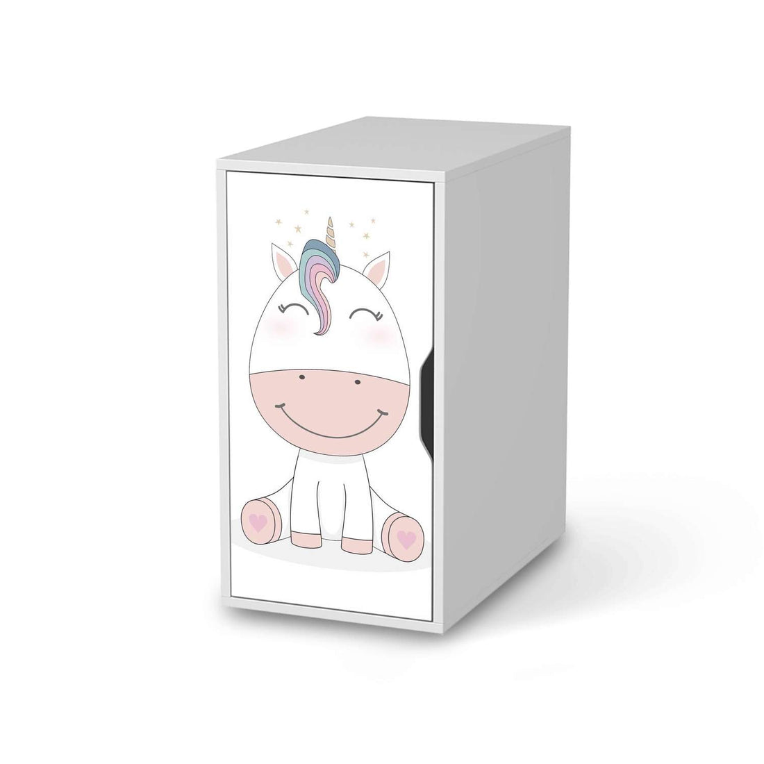 Möbelfolie Baby Unicorn - IKEA Alex Schrank - weiss