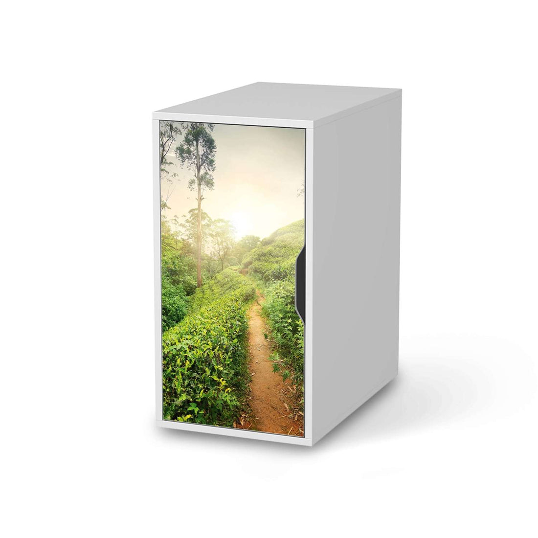Möbelfolie Green Tea Fields - IKEA Alex Schrank - weiss