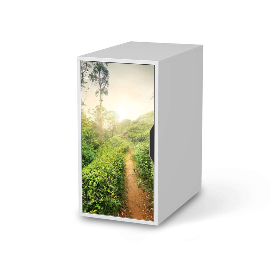 Möbelfolie Green Tea Fields - IKEA Alex Schrank - weiss