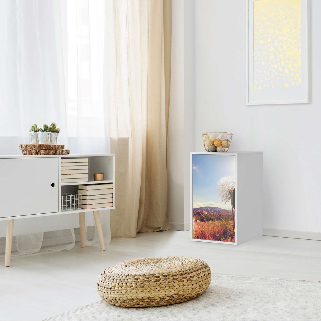 Möbelfolie Dandelion - IKEA Alex Schrank - Wohnzimmer