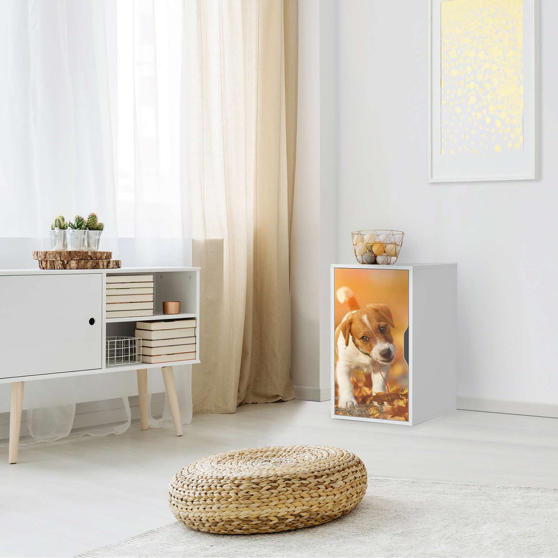 Möbelfolie Jack the Puppy - IKEA Alex Schrank - Wohnzimmer