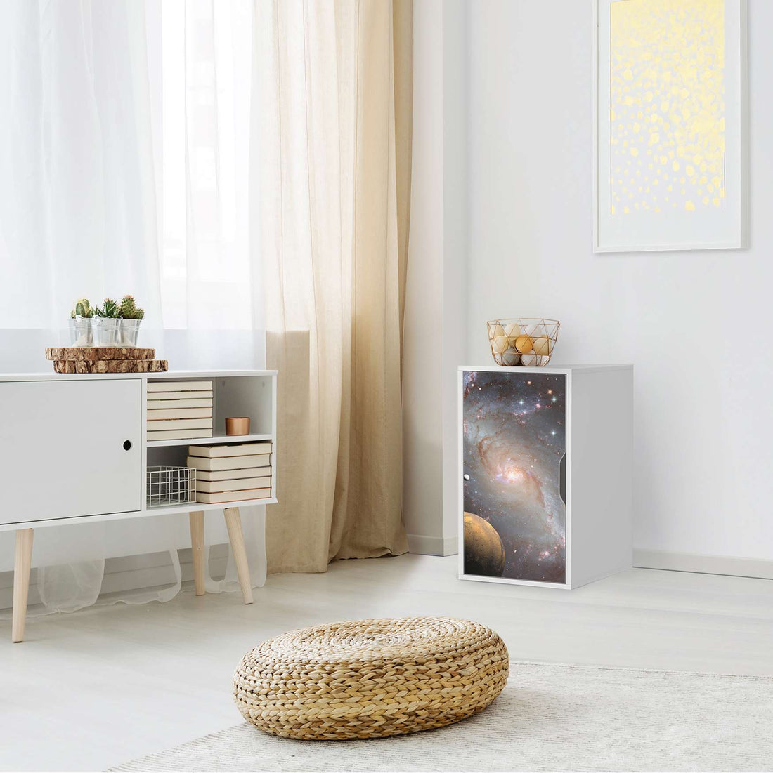 Möbelfolie Milky Way - IKEA Alex Schrank - Wohnzimmer