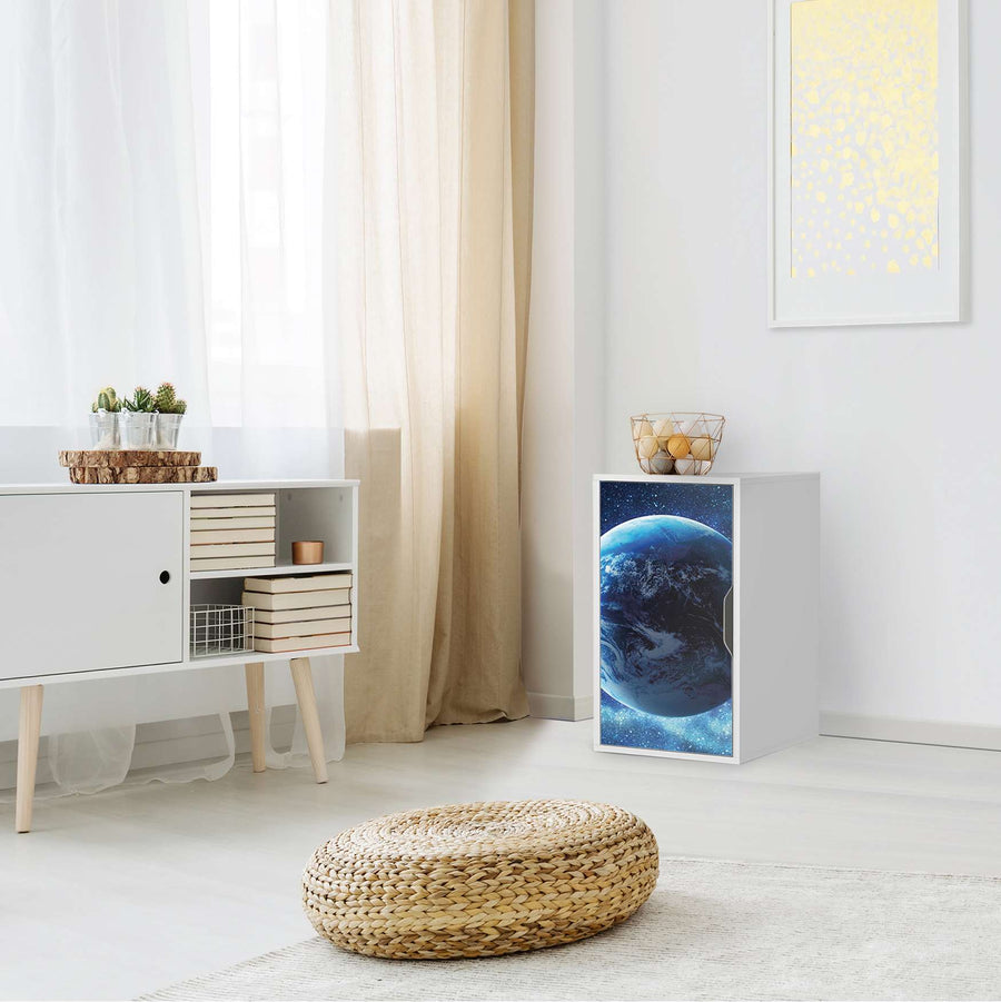 Möbelfolie Planet Blue - IKEA Alex Schrank - Wohnzimmer