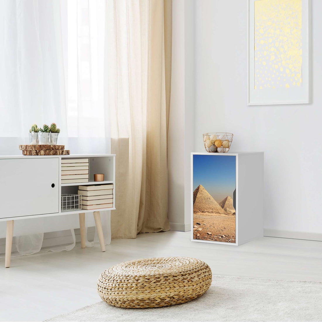 Möbelfolie Pyramids - IKEA Alex Schrank - Wohnzimmer