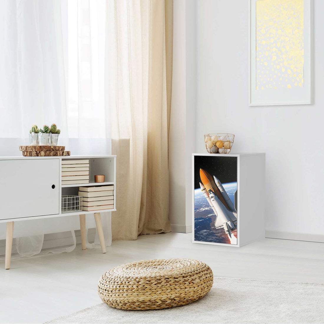 Möbelfolie Space Traveller - IKEA Alex Schrank - Wohnzimmer