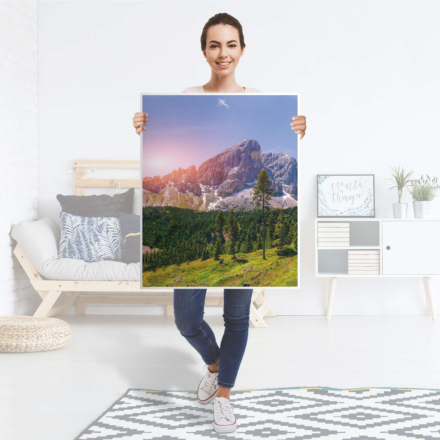 Möbelfolie Alpenblick - IKEA Billy Regal 3 Fächer - Folie