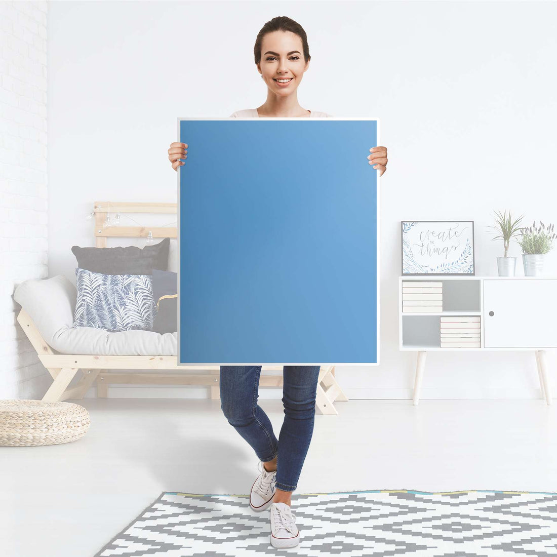 Möbelfolie Blau Light - IKEA Billy Regal 3 Fächer - Folie