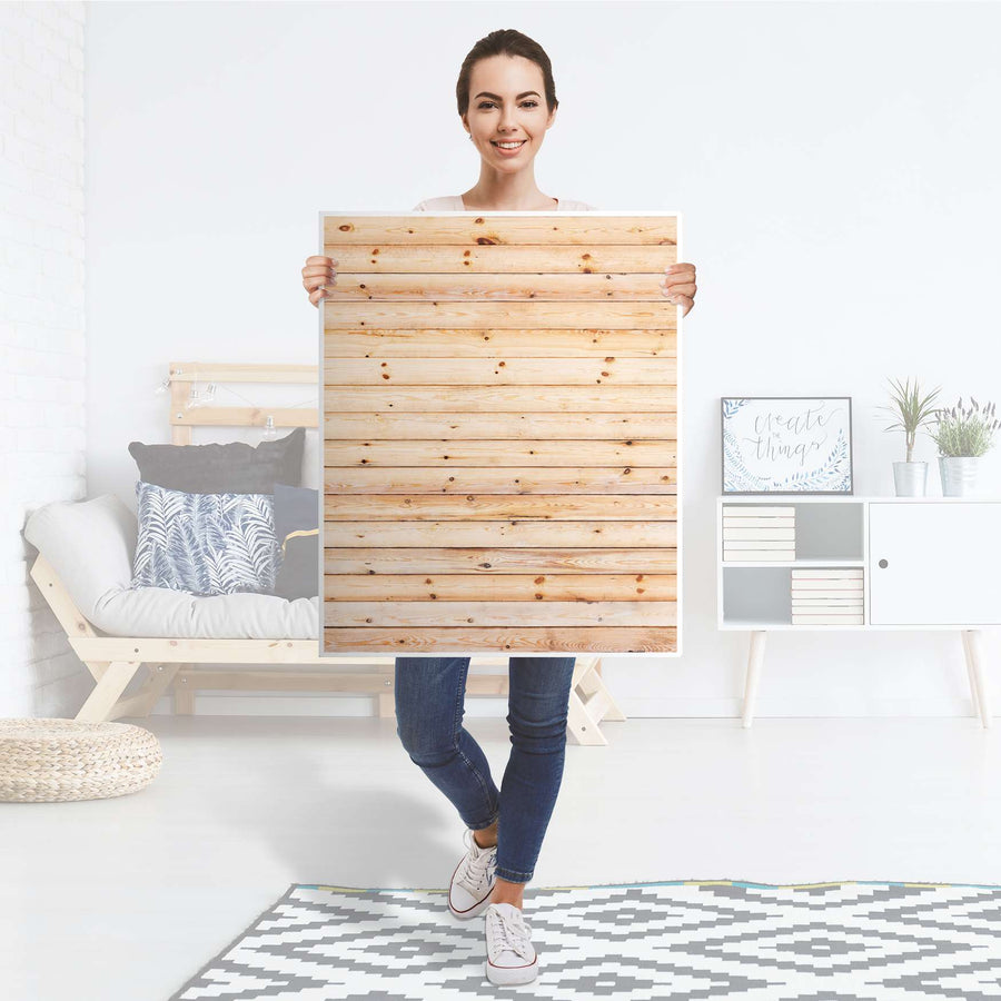 Möbelfolie Bright Planks - IKEA Billy Regal 3 Fächer - Folie
