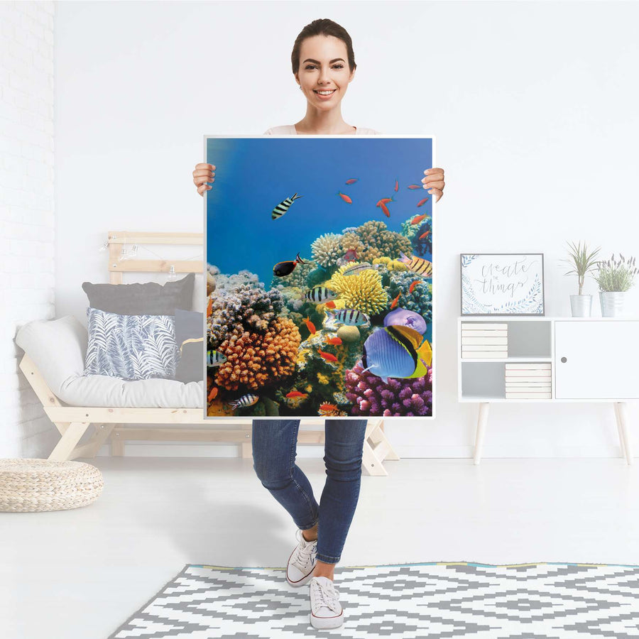 Möbelfolie Coral Reef - IKEA Billy Regal 3 Fächer - Folie
