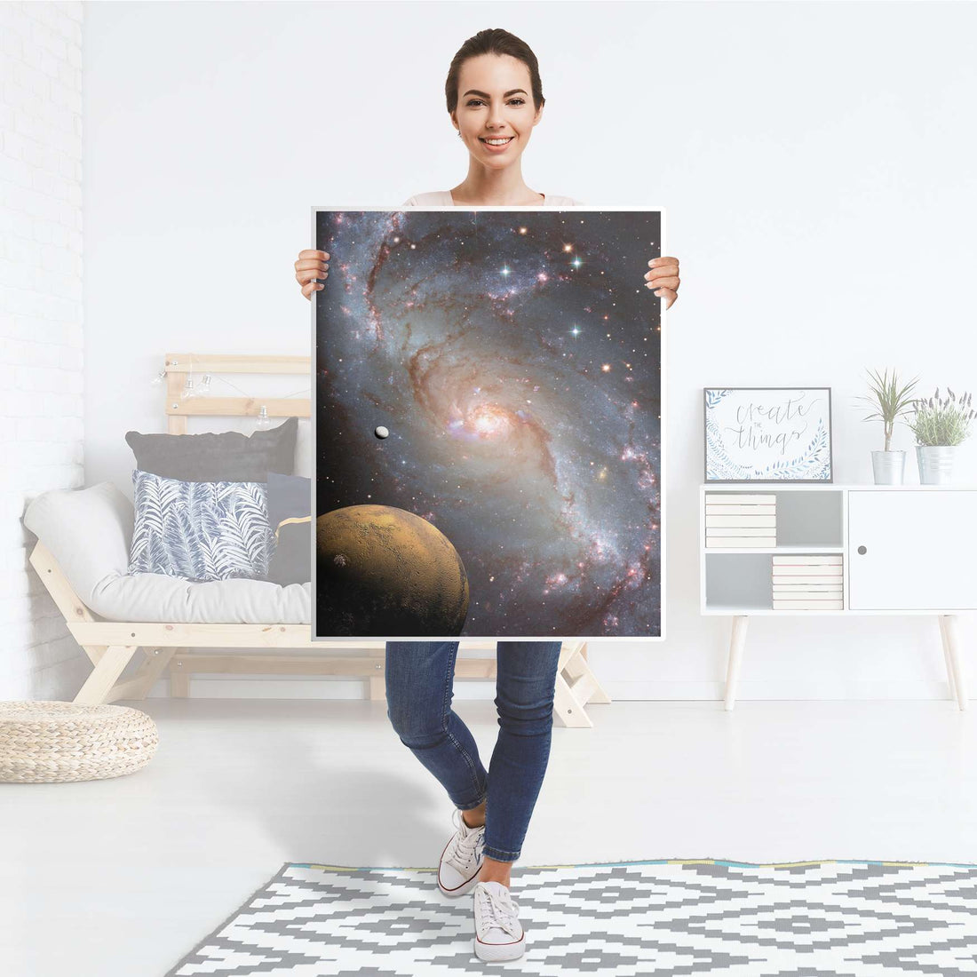 Möbelfolie Milky Way - IKEA Billy Regal 3 Fächer - Folie
