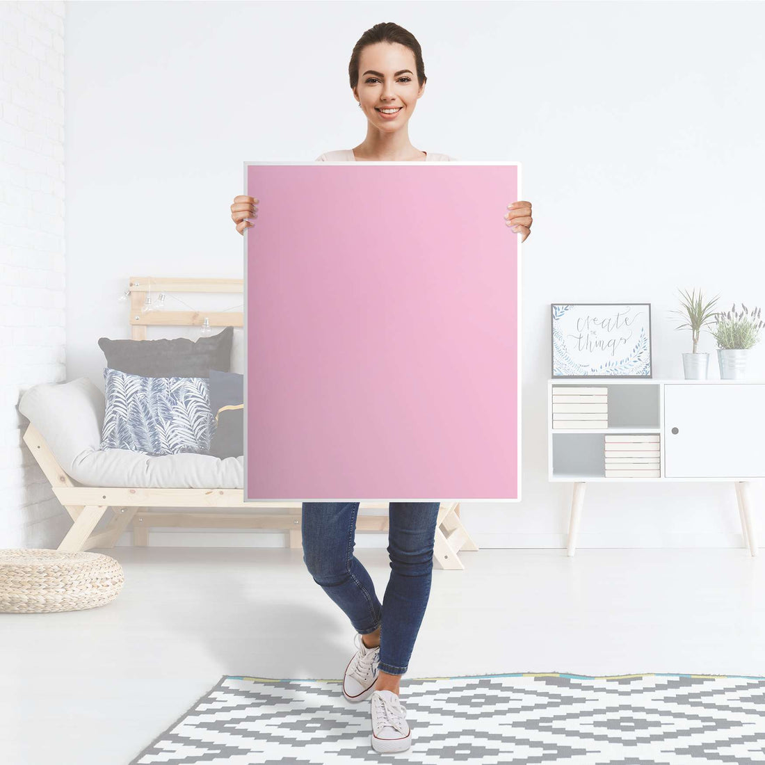Möbelfolie Pink Light - IKEA Billy Regal 3 Fächer - Folie