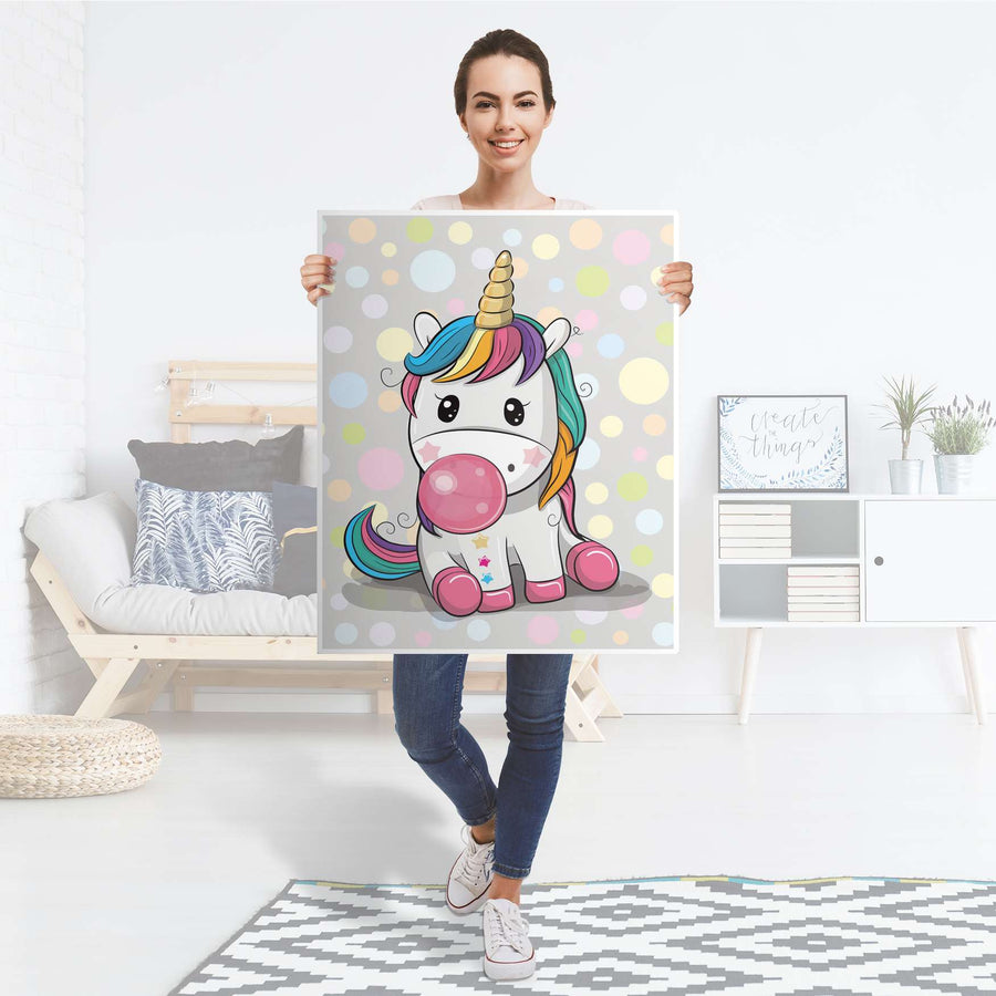 Möbelfolie Rainbow das Einhorn - IKEA Billy Regal 3 Fächer - Folie