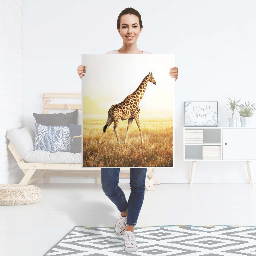 Möbelfolie Savanna Giraffe - IKEA Billy Regal 3 Fächer - Folie