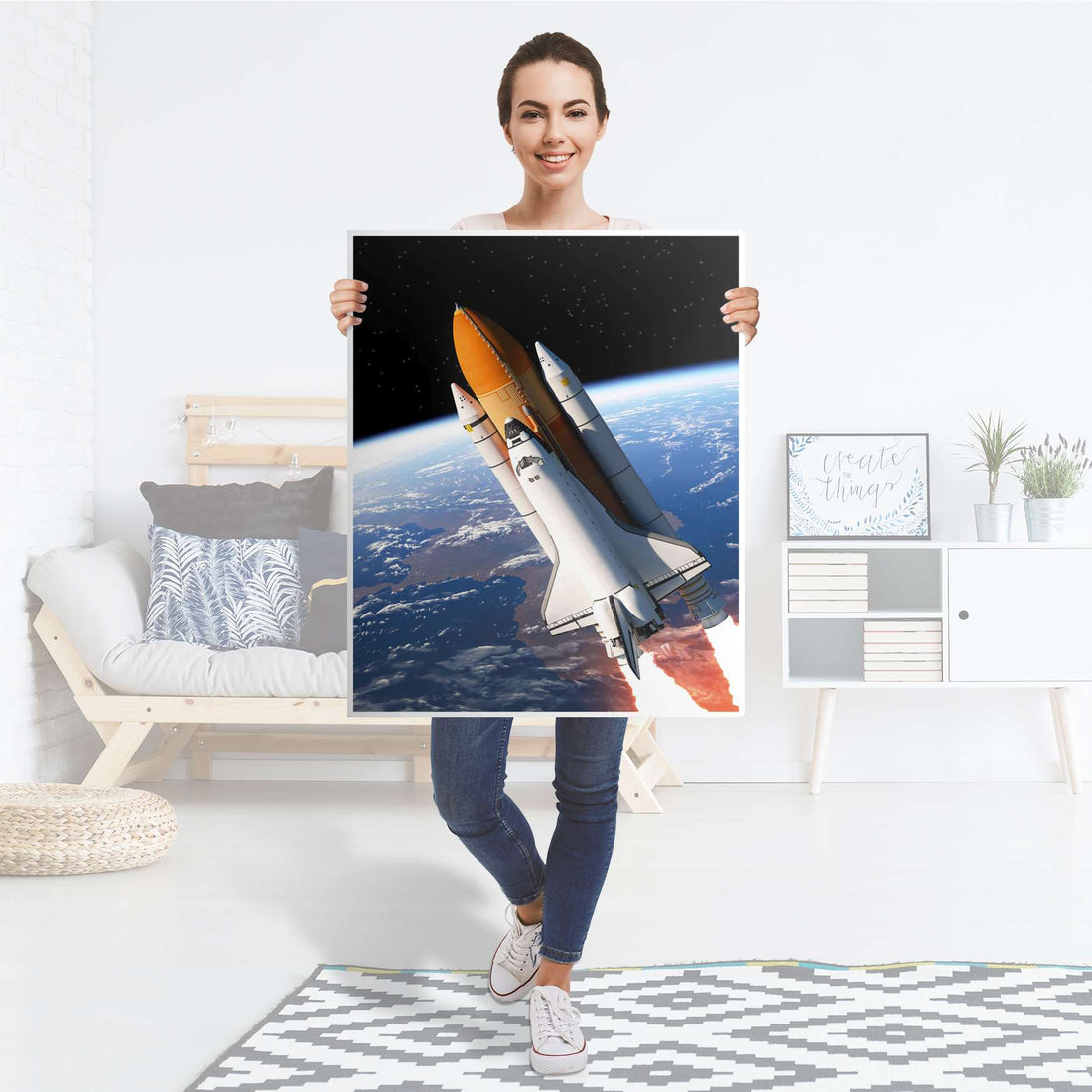 Möbelfolie Space Traveller - IKEA Billy Regal 3 Fächer - Folie