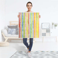 Möbelfolie Watercolor Stripes - IKEA Billy Regal 3 Fächer - Folie