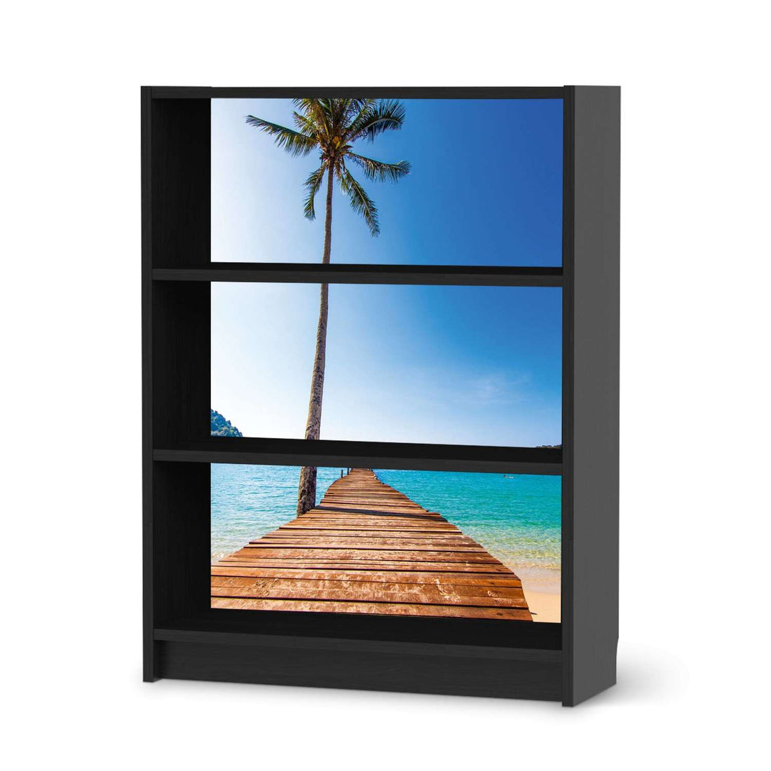 Möbelfolie Caribbean - IKEA Billy Regal 3 Fächer - schwarz