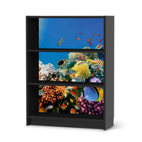 Möbelfolie Coral Reef - IKEA Billy Regal 3 Fächer - schwarz