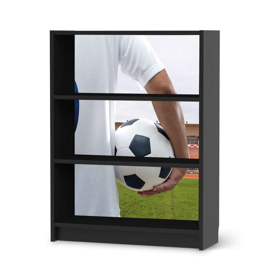Möbelfolie Footballmania - IKEA Billy Regal 3 Fächer - schwarz