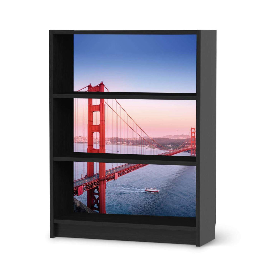 Möbelfolie Golden Gate - IKEA Billy Regal 3 Fächer - schwarz