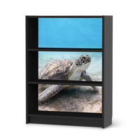 Möbelfolie Green Sea Turtle - IKEA Billy Regal 3 Fächer - schwarz