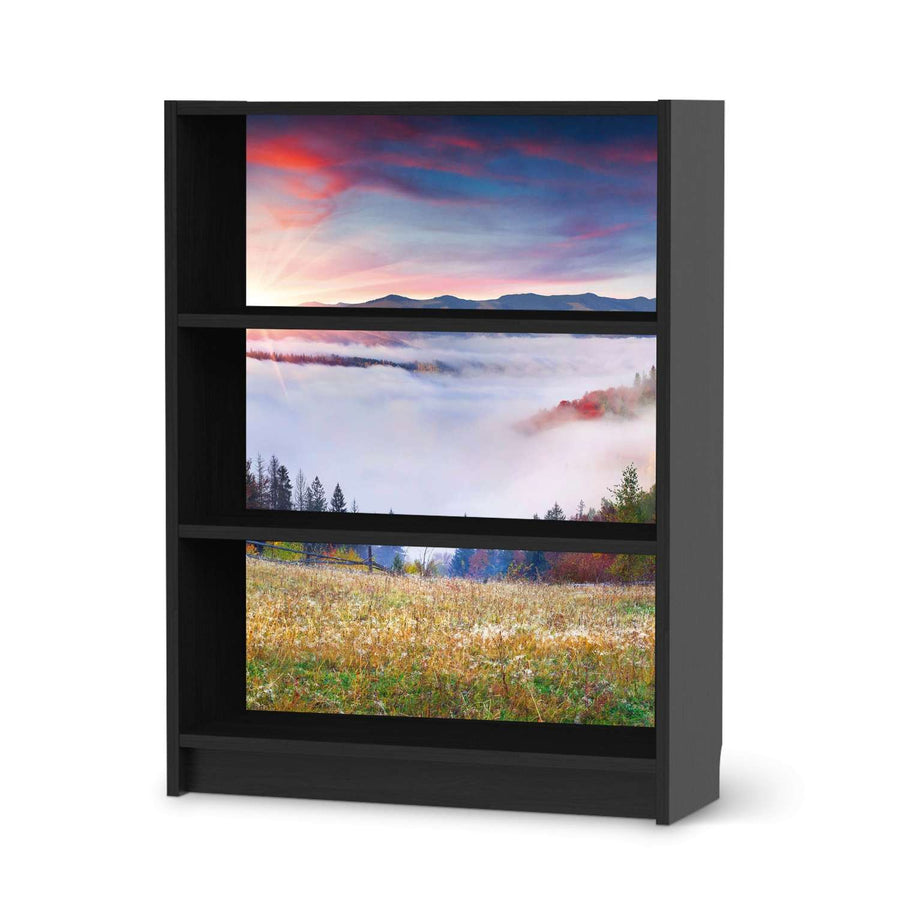 Möbelfolie Herbstwald - IKEA Billy Regal 3 Fächer - schwarz
