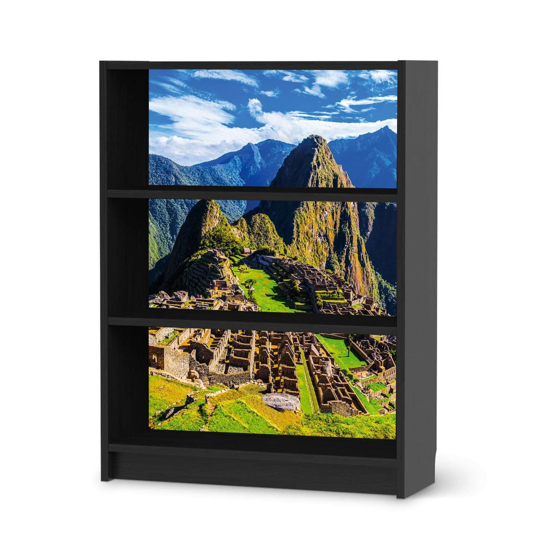 Möbelfolie Machu Picchu - IKEA Billy Regal 3 Fächer - schwarz