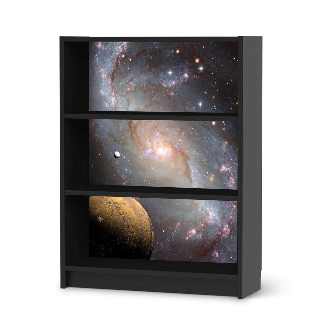 Möbelfolie Milky Way - IKEA Billy Regal 3 Fächer - schwarz