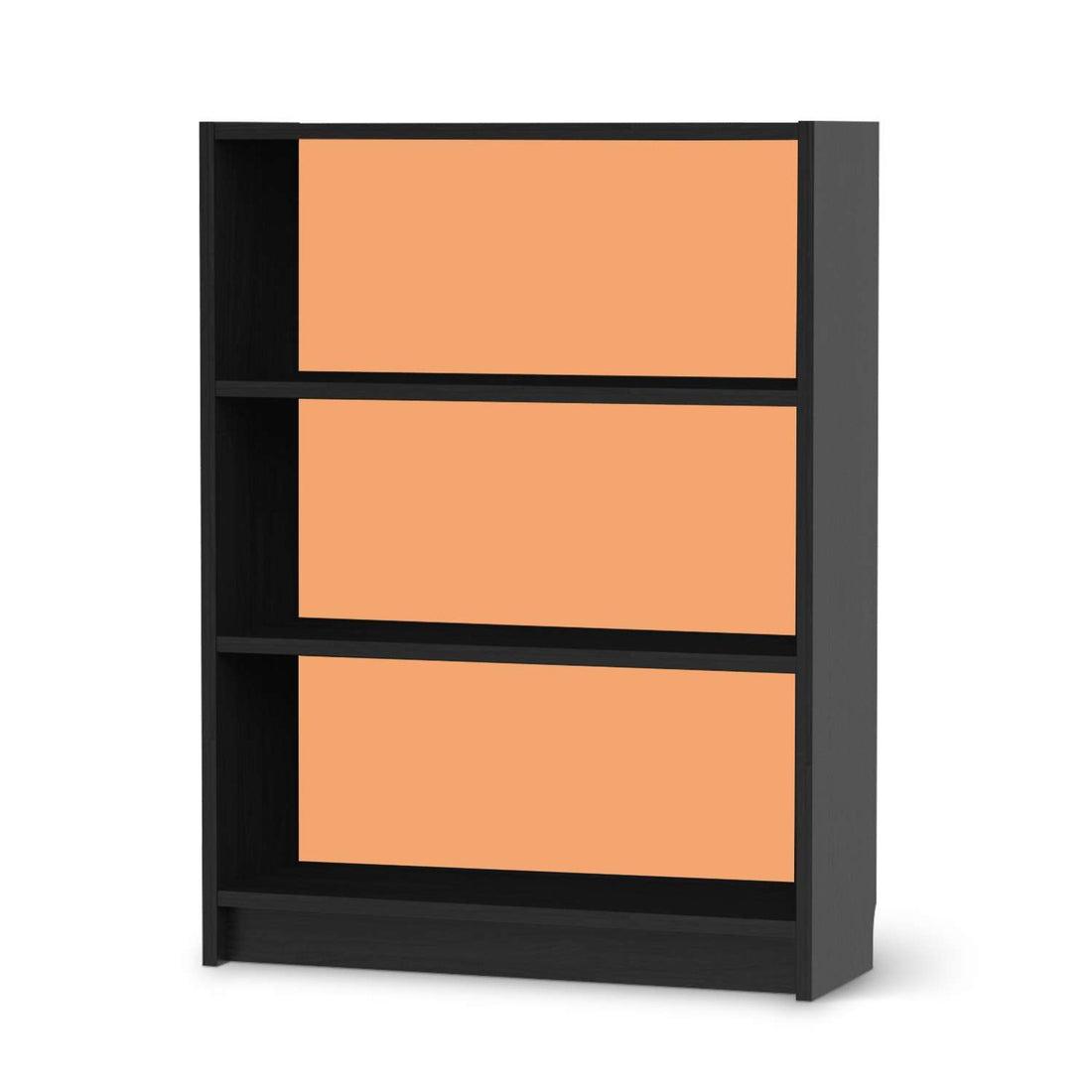 Möbelfolie Orange Light - IKEA Billy Regal 3 Fächer - schwarz