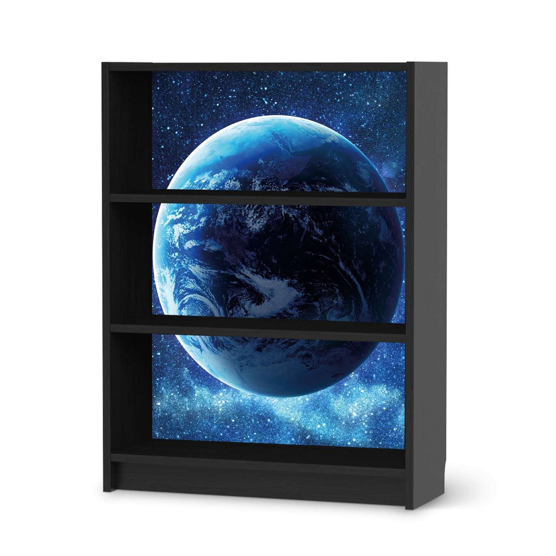 Möbelfolie Planet Blue - IKEA Billy Regal 3 Fächer - schwarz