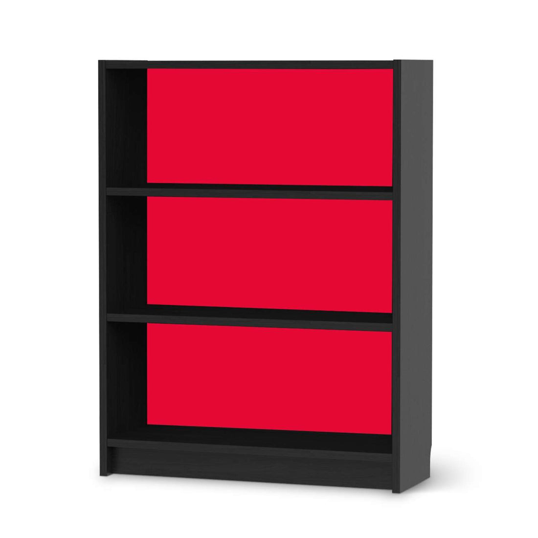Möbelfolie Rot Light - IKEA Billy Regal 3 Fächer - schwarz