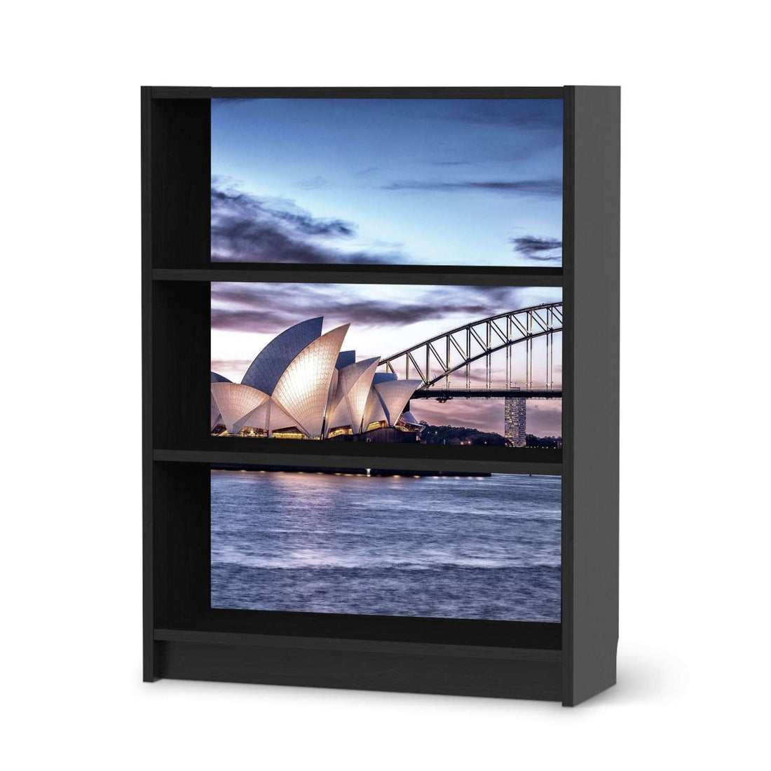 Möbelfolie Sydney - IKEA Billy Regal 3 Fächer - schwarz