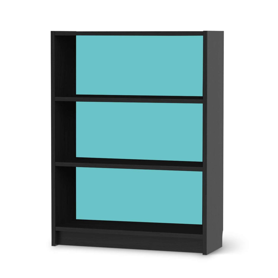 Möbelfolie Türkisgrün Light - IKEA Billy Regal 3 Fächer - schwarz