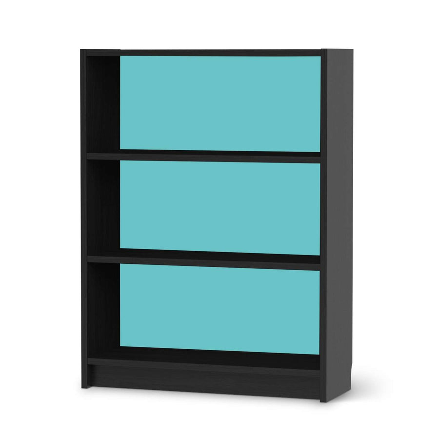 Möbelfolie Türkisgrün Light - IKEA Billy Regal 3 Fächer - schwarz