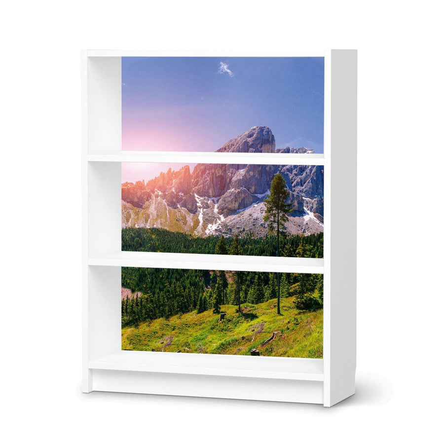 Möbelfolie Alpenblick - IKEA Billy Regal 3 Fächer - weiss
