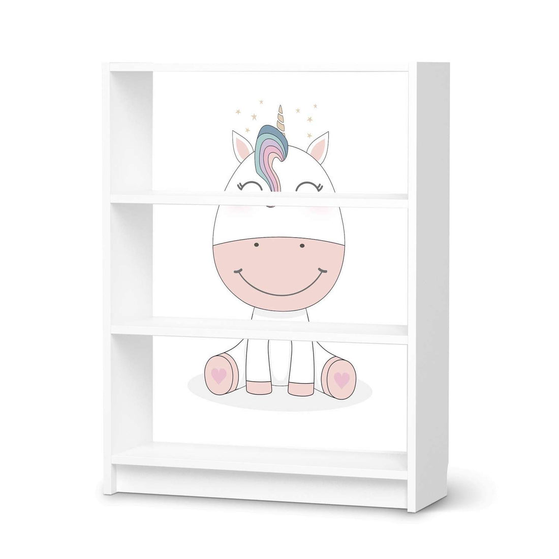 Möbelfolie Baby Unicorn - IKEA Billy Regal 3 Fächer - weiss