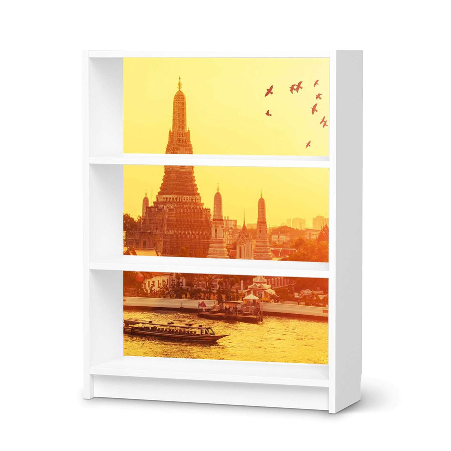 Möbelfolie Bangkok Sunset - IKEA Billy Regal 3 Fächer - weiss