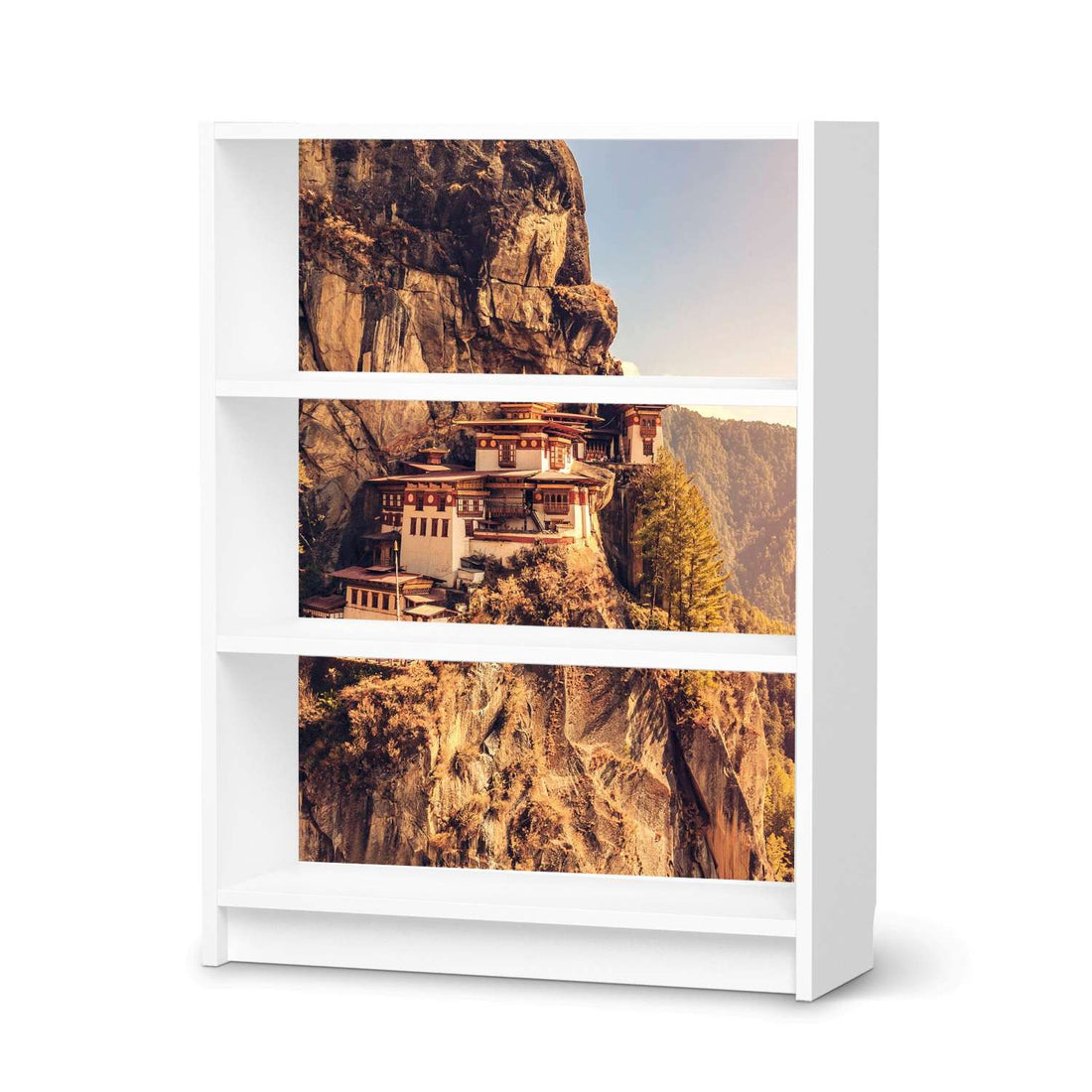 Möbelfolie Bhutans Paradise - IKEA Billy Regal 3 Fächer - weiss